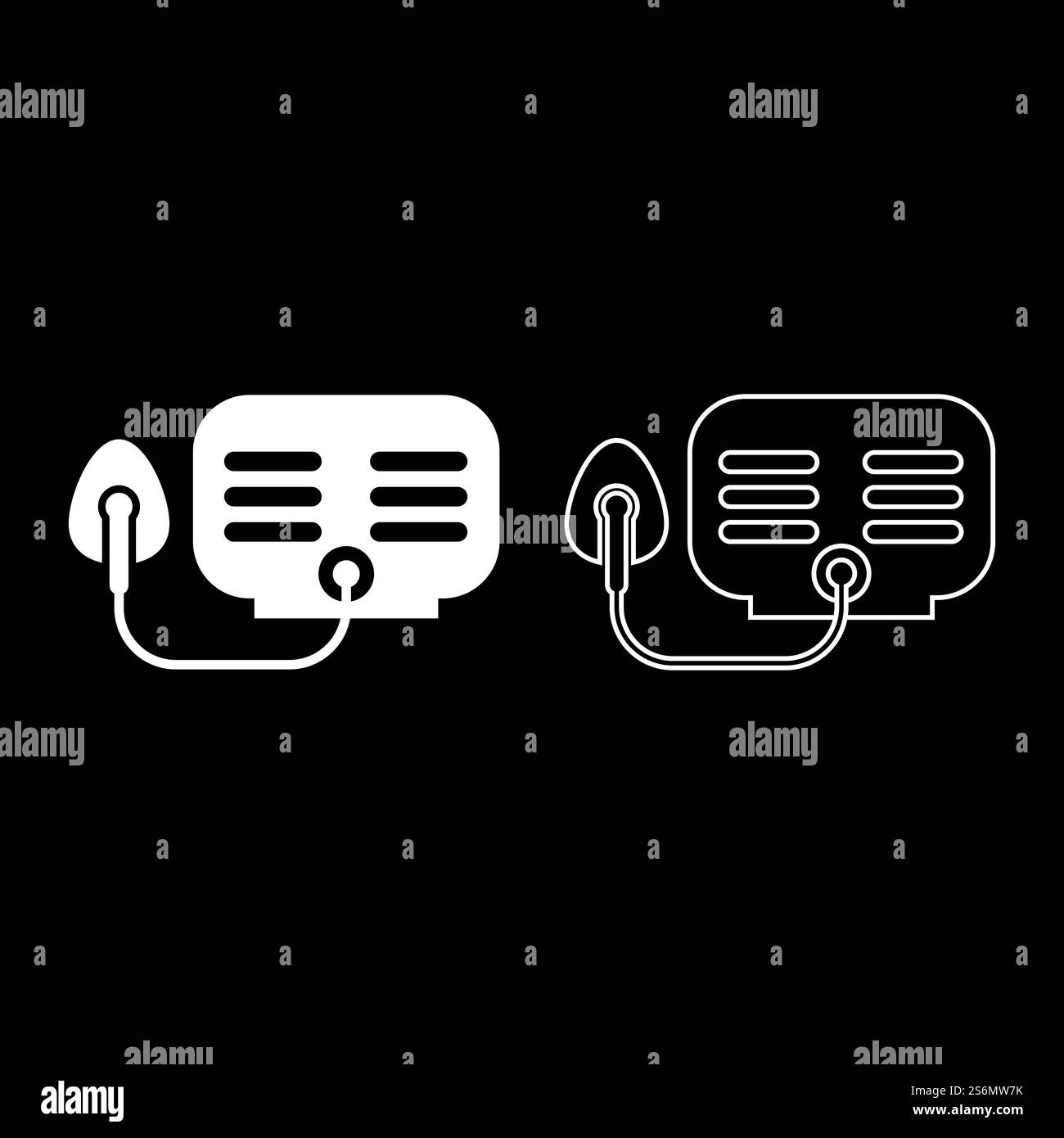 Inhalator Vernebler medizinische Aerosol Ausrüstung Icon weiße Farbe Vektor Illustration flache Art einfache Bildsatz. Inhalator Vernebler medizinische Aerosol Ausrüstung Icon weiße Farbe Vektor Illustration flache Art Bild Satz Stock Vektor