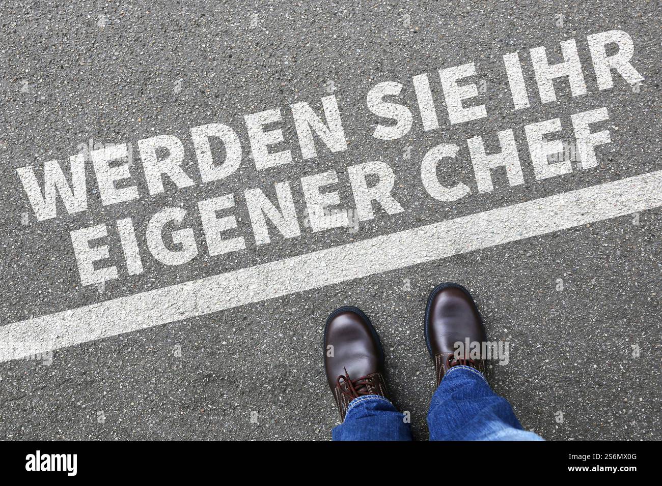 Selbstständige Selbstständigkeit eigener Chef Karriere Start-up Business man Konzeptgründer Stockfoto