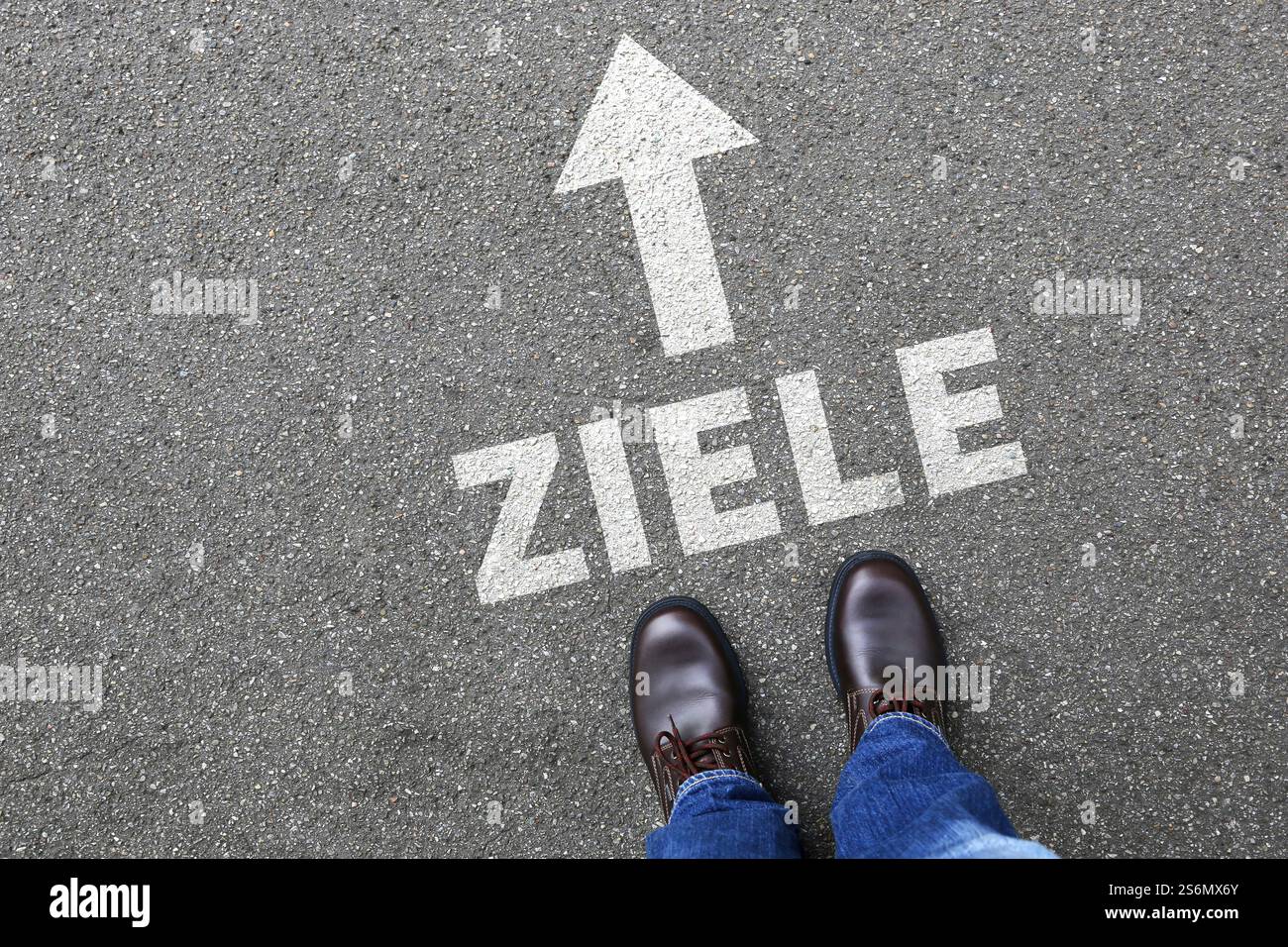 Ziele Ziele erreichen Ziele für Erfolg Strategie und Wachstum Geschäftsmann Business man Konzept Stockfoto