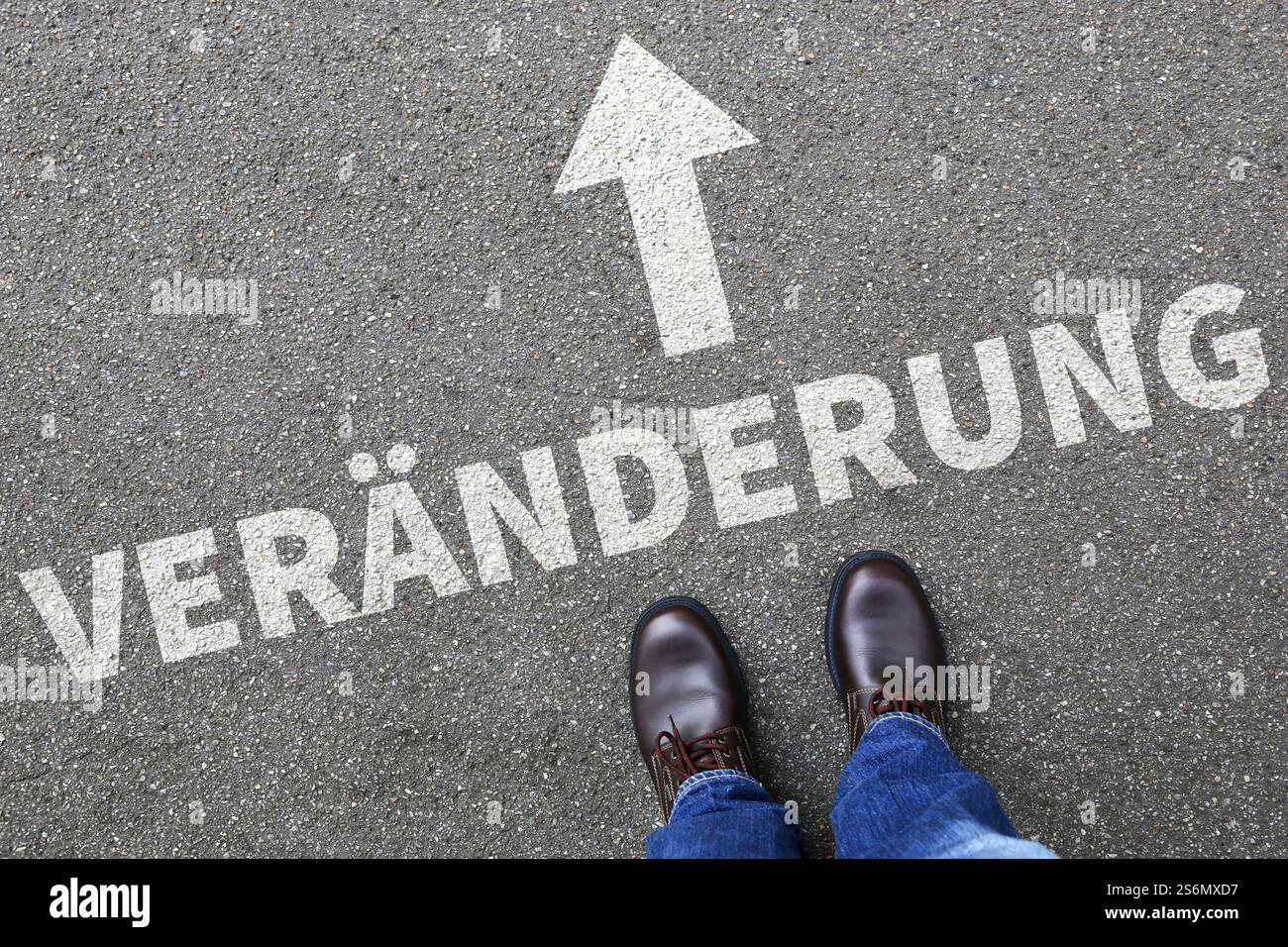 Änderung Änderung Änderung Arbeit Job Änderung Lebensvision Stockfoto