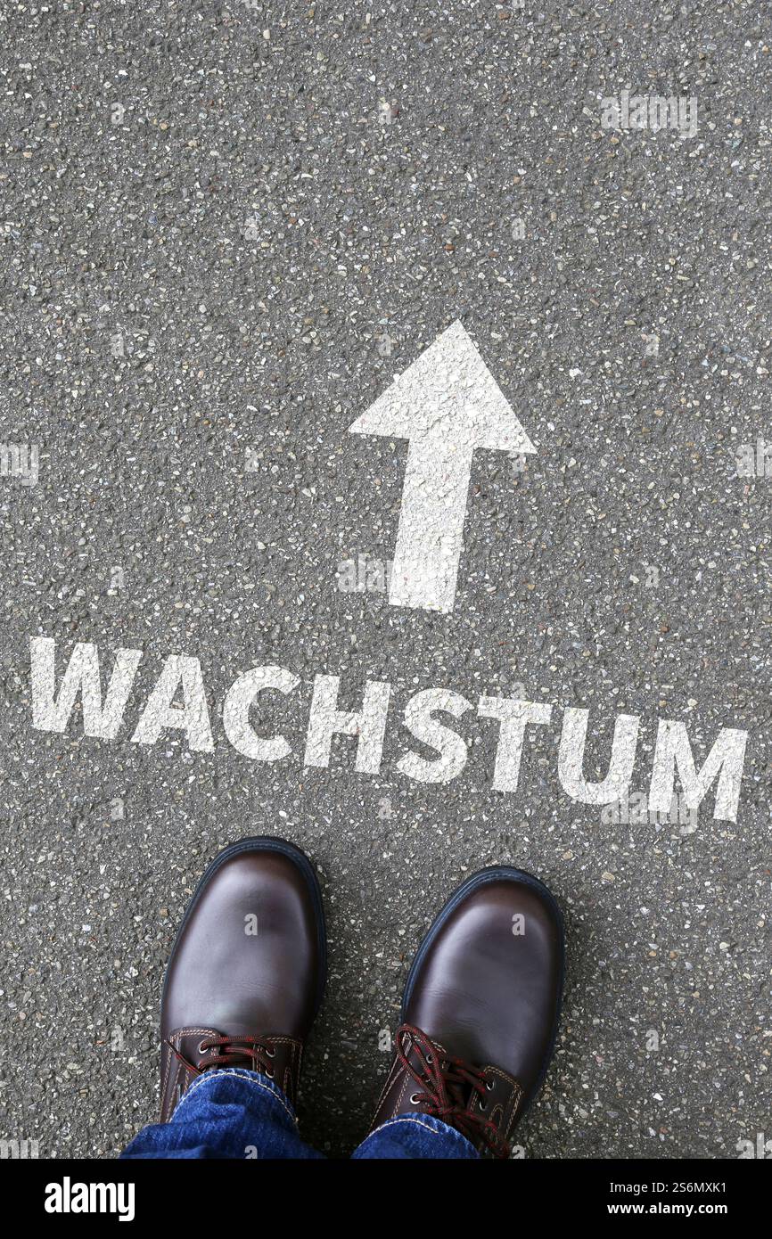 Geschäftskonzept mit Wachstumserfolg, erfolgreicher Strategie wachsen Stockfoto