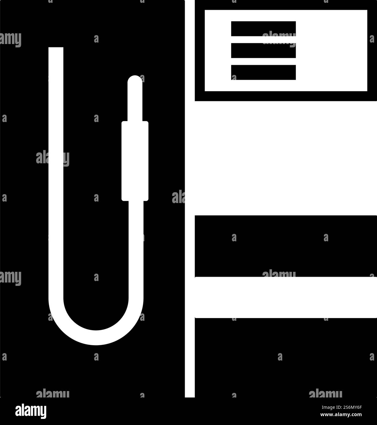 Symbol Für Die Tankstelle. Schwarzes Stencil-Design. Vektorgrafik. Stock Vektor