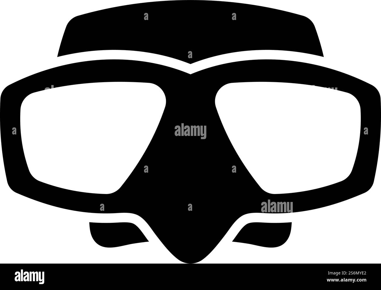 Symbol Für Scuba Mask. Schwarzes Stencil-Design. Vektorgrafik. Stock Vektor