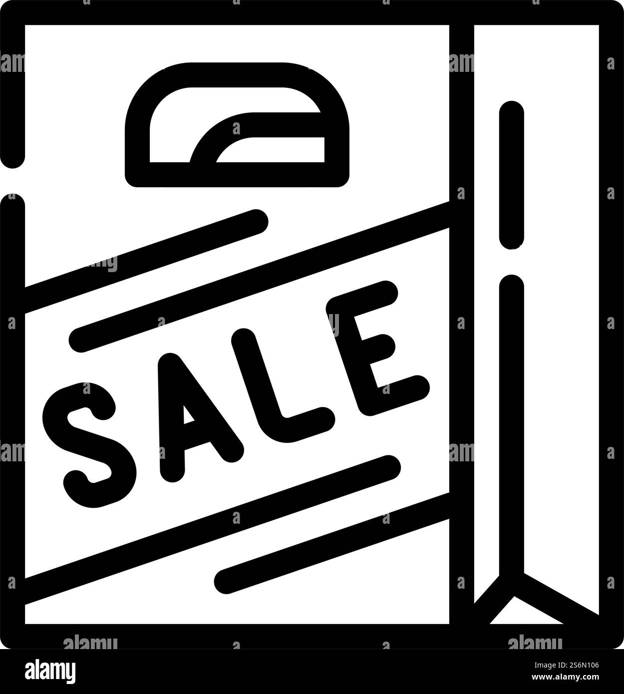 Tasche Verkauf Linie Symbol Vektor. Gepäckverkauf. Schwarze Abbildung des isolierten Kontursymbols. Tasche Verkauf Linie Symbol Vektor Illustration Stock Vektor