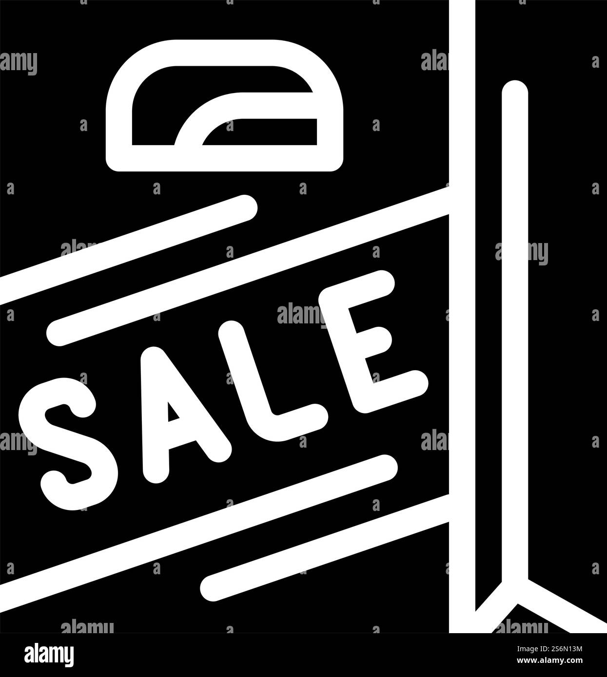 Tasche Verkauf Glyphe Symbol Vektor. Gepäckverkauf. Schwarze Abbildung des isolierten Kontursymbols. Tasche Verkauf Glyphe Icon Vektor Illustration Stock Vektor