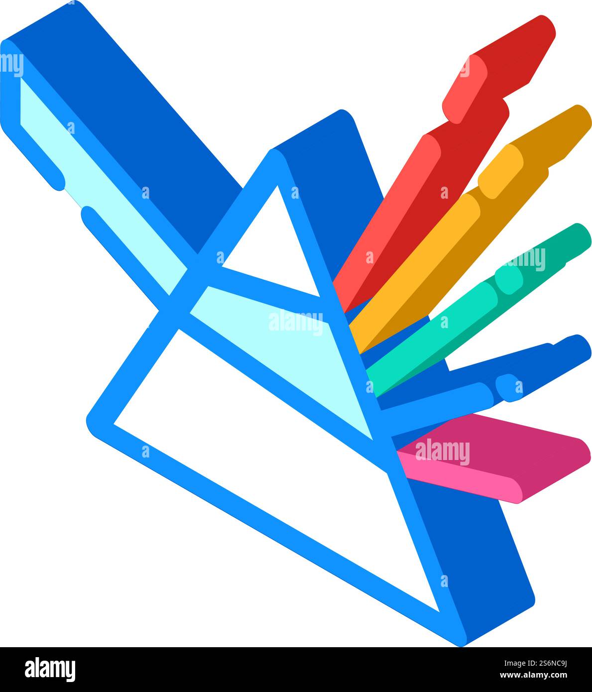 prism-Licht isometrischer Symbolvektor. prism-Lichtschild. Isolierte Symboldarstellung. prism-Licht isometrische Symbolvektorgrafik Stock Vektor