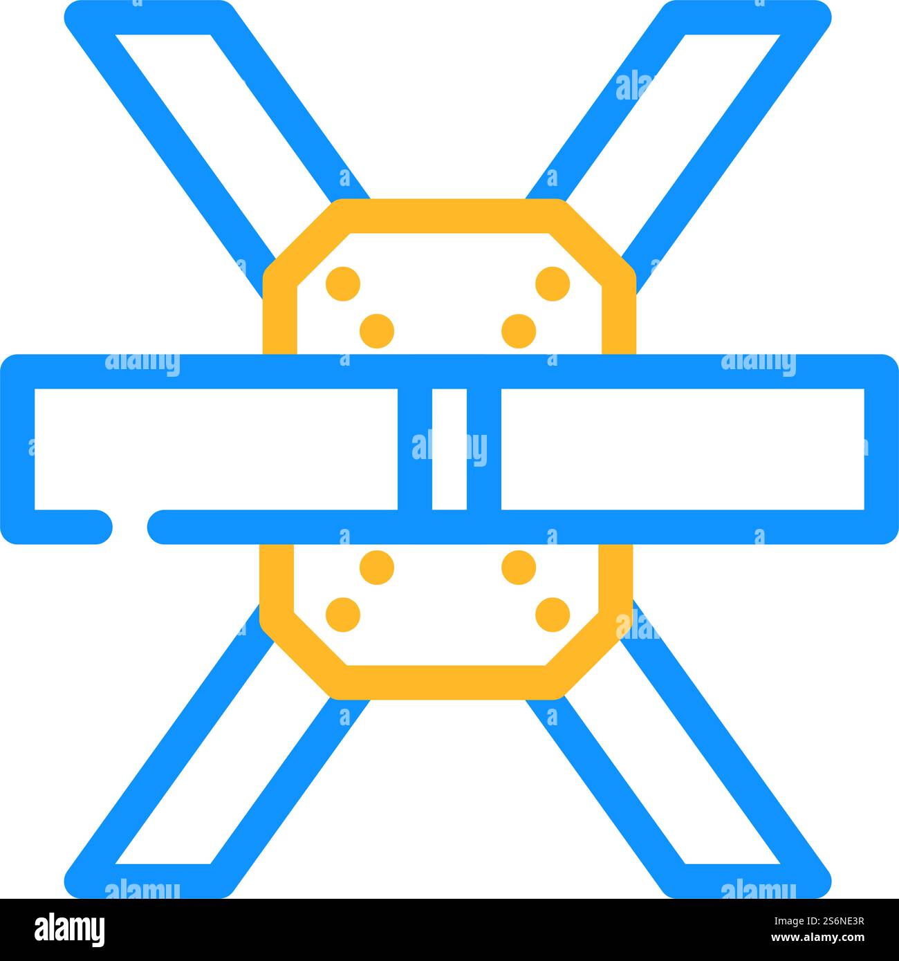 Farbe des Symbols für das metallische Teil für Konstruktion. Schild mit Metallteilen für Konstruktion. Isolierte Symboldarstellung. Konstruktion Metallteil Farbe Vektor-Illustration Stock Vektor