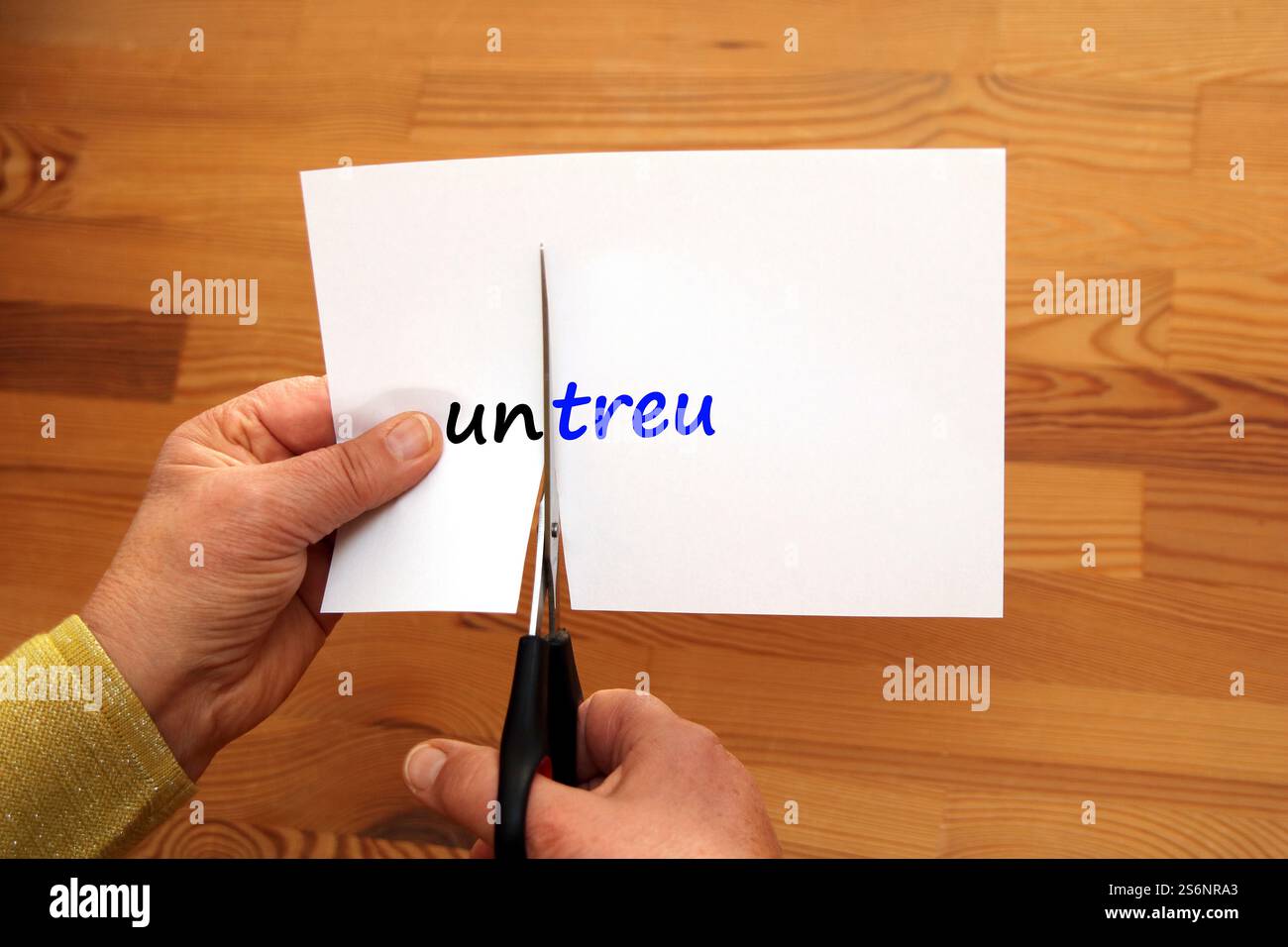 Treu oder untreu Stockfoto