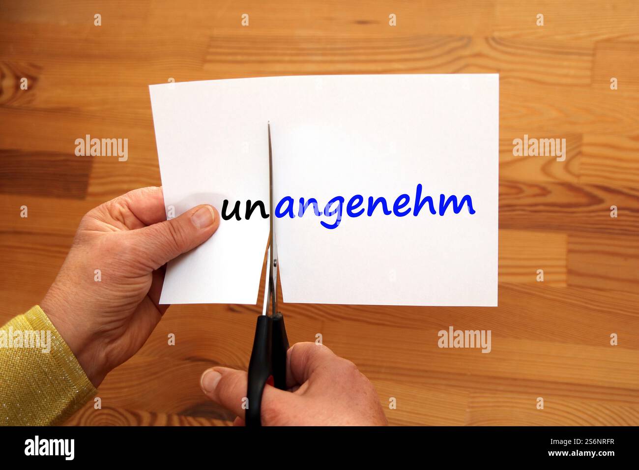 Angenehm oder unangenehm Stockfoto