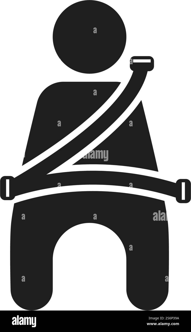Sicherheitsgurtsymbol flacher Design-Vektor Stock Vektor