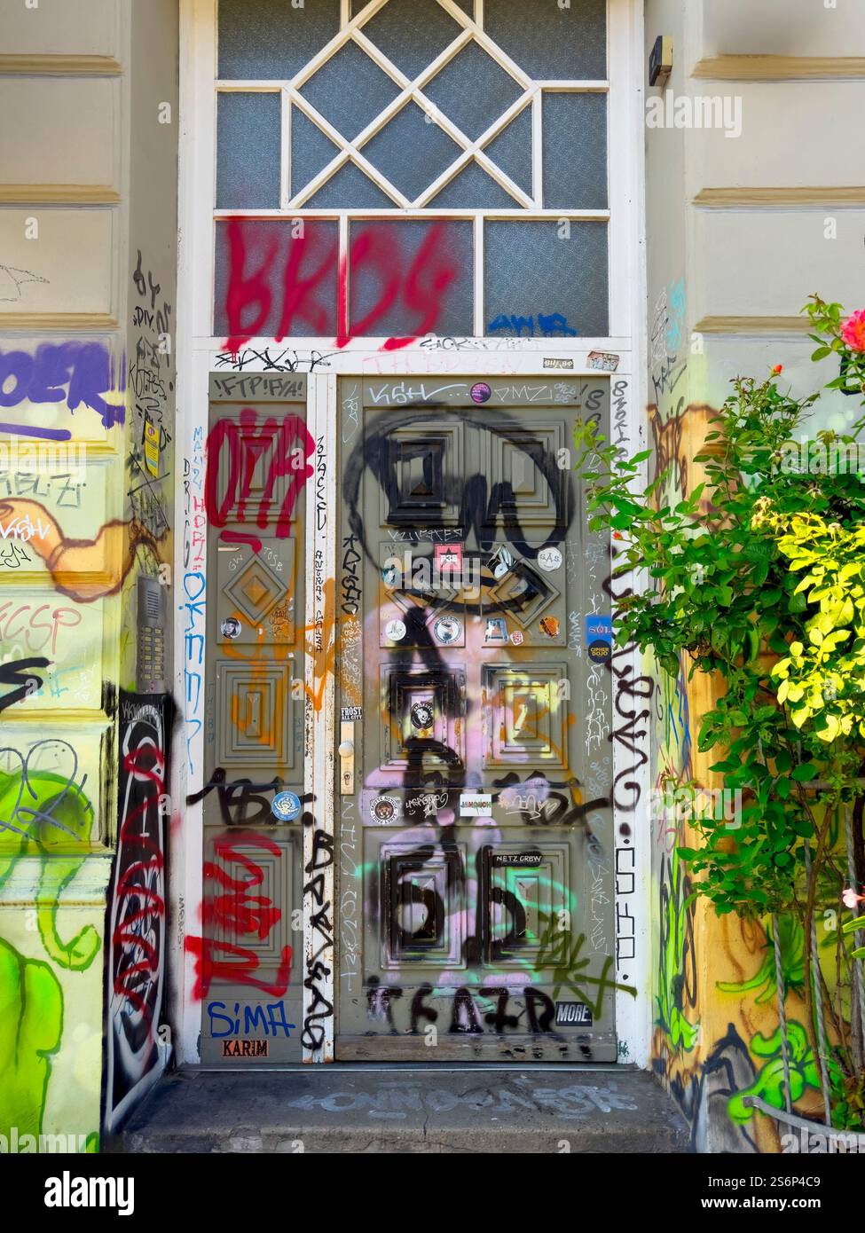 Graffiti-Malerei im Schanzenviertel, Hamburg, Deutschland, Europa Stockfoto