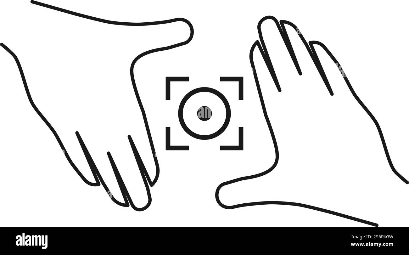 Hand Gesten Fotografie Logo Design Vektor Vorlage Stock Vektor