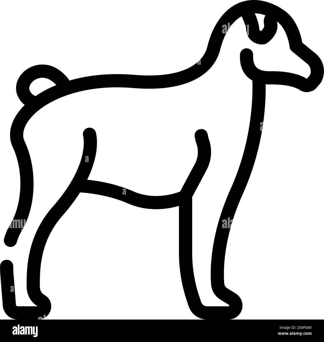 Hund Haustier Tier Linie Symbol Vektor. Hundetierschild. Schwarze Abbildung des isolierten Kontursymbols. Hund Haustier Linie Symbol Vektor Illustration Stock Vektor