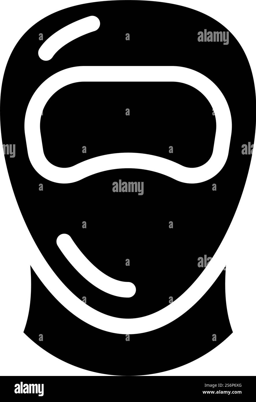 Tauchhelm Glyph Symbol Vektor. Schild mit Tauchhelm. Schwarze Abbildung des isolierten Kontursymbols. Tauchhelm Glyph Symbol Vektor Illustration Stock Vektor