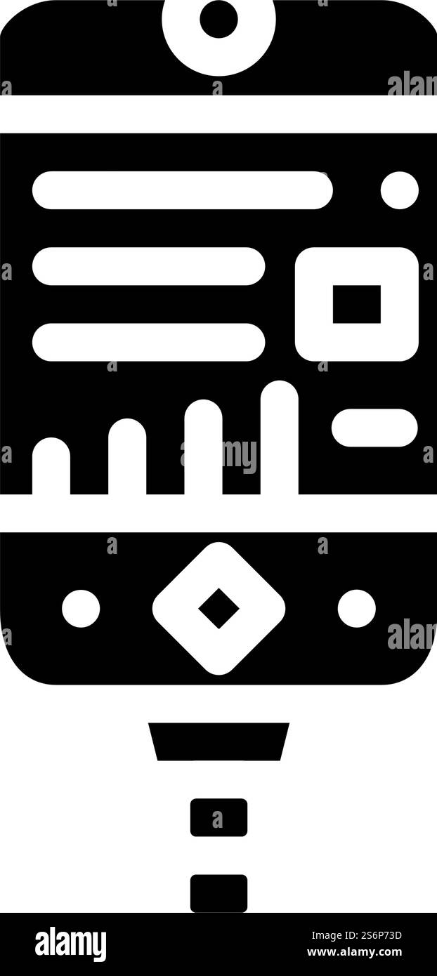 Digitale Konsole Tauchergerät Glyphe Symbol Vektor. Digital Console Diver Device Sign. Schwarze Abbildung des isolierten Kontursymbols. Illustration des Symbols des digitalen Konsolentauchers Stock Vektor