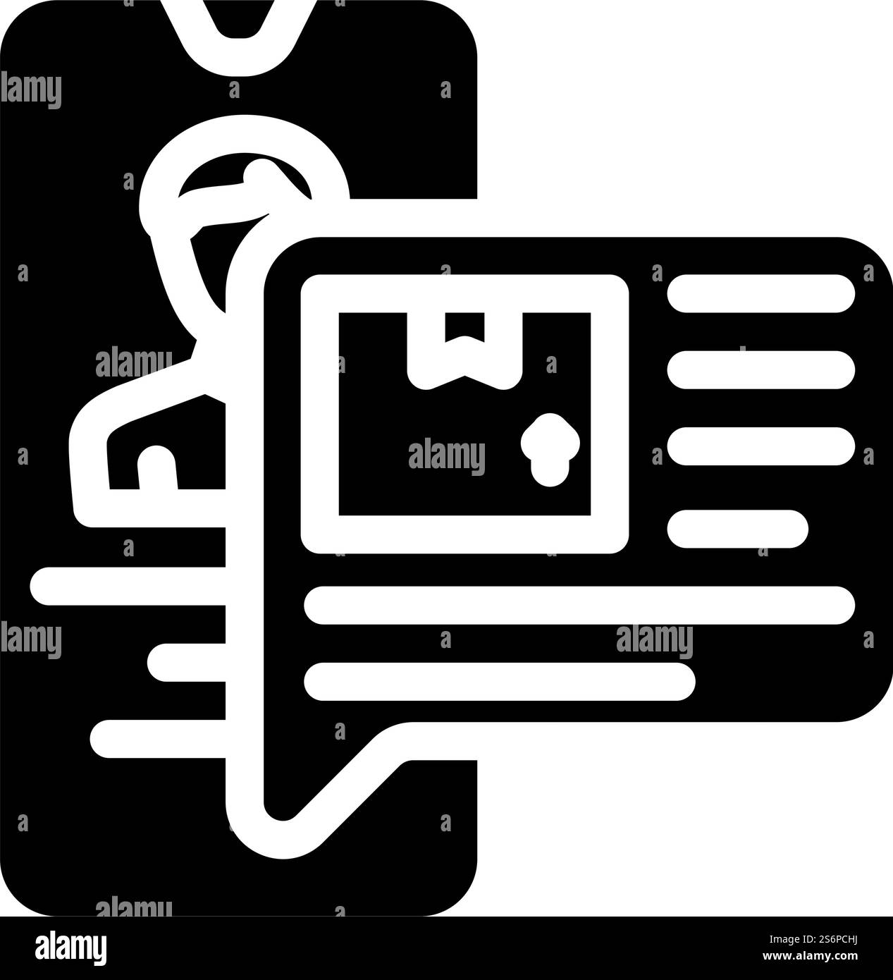 Rufen Sie den Vektor für das Symbol der Paketglyphen an. Rufen Sie nach dem Paketschild. Schwarze Abbildung des isolierten Kontursymbols. Rufen Sie für die Vektorillustration des Symbols der Paketglyphen an Stock Vektor