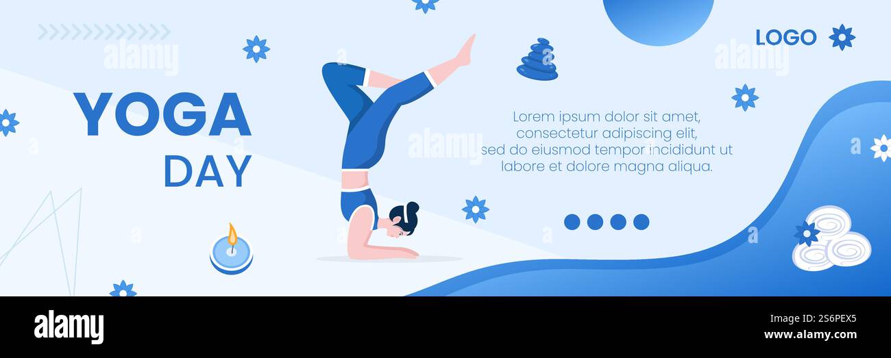 Yoga und Meditation Cover editierbar von quadratischen Hintergrund Illustration geeignet für Social Media, Feed, Karte, Grüße, Print-und Web-Internet-Anzeigen Stock Vektor