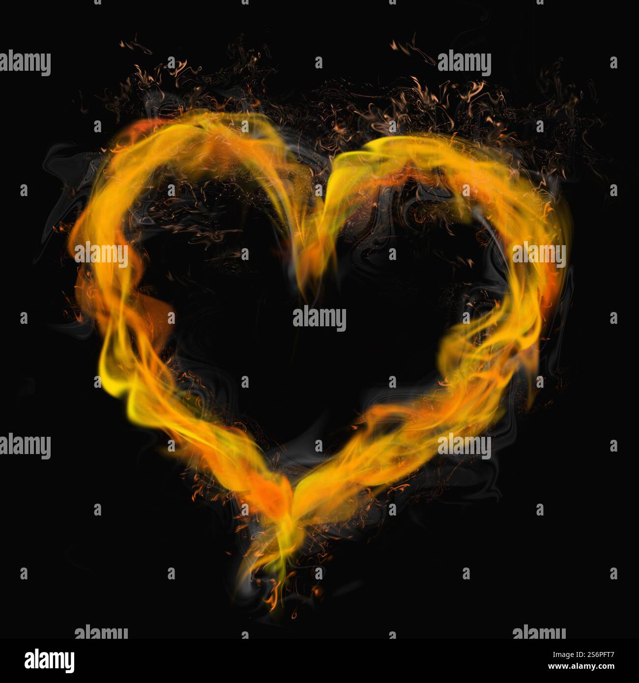 Flammendes Herz Stockfoto Flammendes Herz Stockfoto