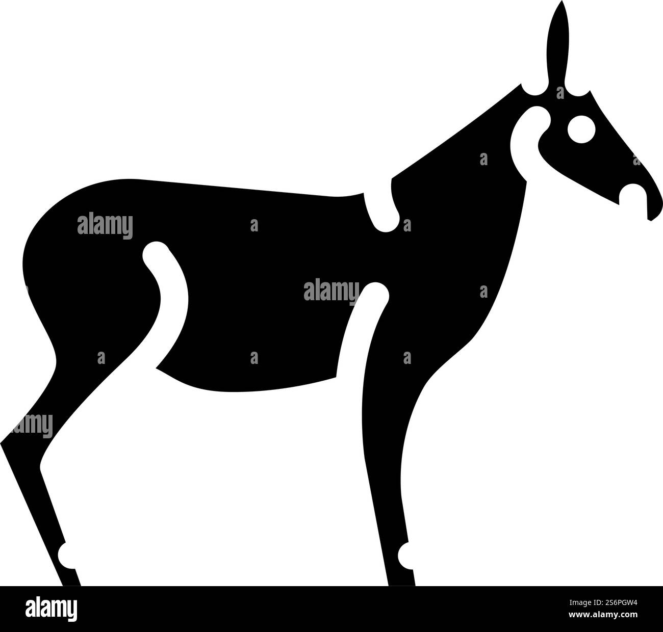 Esel Tier Glyphe Symbol Vektor. Eseltier-Zeichen. Schwarze Abbildung des isolierten Kontursymbols. Esel Tier Glyphe Icon Vektor Illustration Stock Vektor