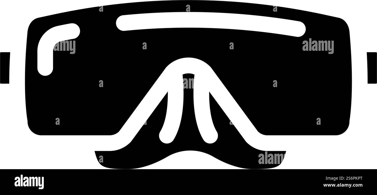 Maske Taucher Zubehör Glyphe Symbol Vektor. Maske Taucher Zubehör Schild. Schwarze Abbildung des isolierten Kontursymbols. Maske Taucher Zubehör Glyphe Symbol Vektor Illustration Stock Vektor