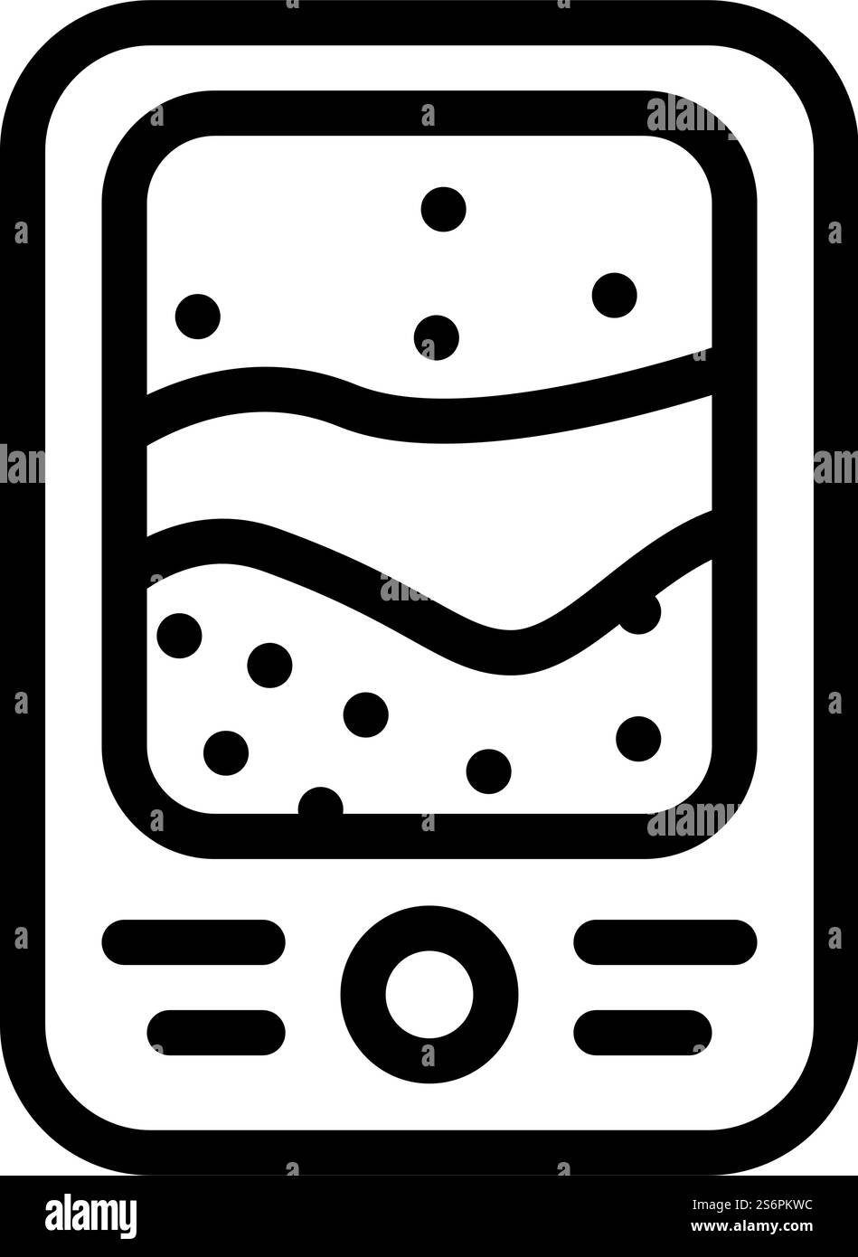 Sounder Diver elektronische Gadget Linie Symbol Vektor. Elektronisches Gadget-Schild für Signalgeber. Schwarze Abbildung des isolierten Kontursymbols. Echolot Taucher elektronische Gadget Linie Symbol Vektor Illustration Stock Vektor