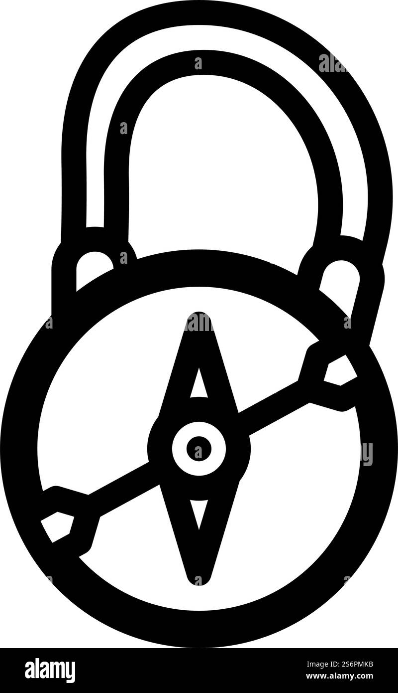 Vektor des Symbols Kompass Diver. Kompass-Taucher-Tool-Schild. Schwarze Abbildung des isolierten Kontursymbols. Vektorgrafik für Kompasstaucher-Werkzeuglinie Stock Vektor