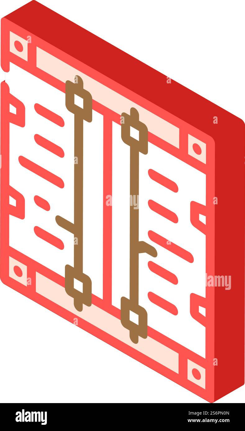 Container für isometrische Symbolvektoren für die Lieferung. Container für Lieferschild. Isolierte Symboldarstellung. Behälter für isometrische Isometrie-Vektorgrafik für die Lieferung Stock Vektor