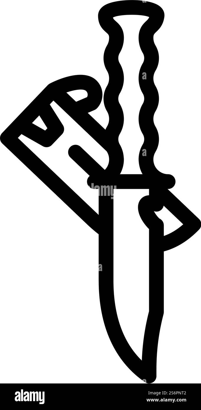 Messertaucher Ausrüstung Symbol Vektor. Schild für Messertaucher-Ausrüstung. Schwarze Abbildung des isolierten Kontursymbols. Messertaucher Ausrüstung Linie Symbol Vektor Illustration Stock Vektor