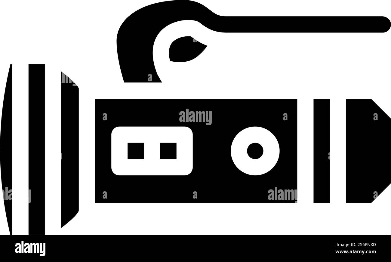 Taschenlampe Tauchergerät Glyphe Symbol Vektor. Taschenlampe Tauchergerät Schild. Schwarze Abbildung des isolierten Kontursymbols. Taschenlampe Tauchergerät Glyphe Symbol Vektor Illustration Stock Vektor
