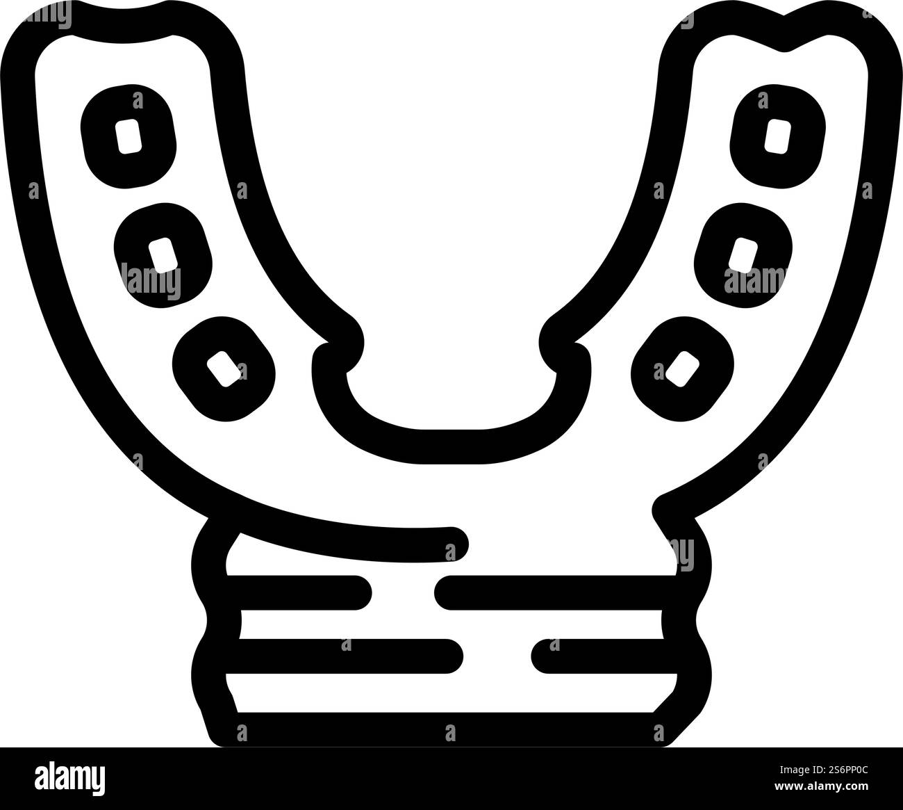 Vektor des Symbols für das Tauchen des Mundstücks. Schild für das Tauchen des Mundstücks. Schwarze Abbildung des isolierten Kontursymbols. Tauchen Mundstück Linie Symbol Vektor Illustration Stock Vektor