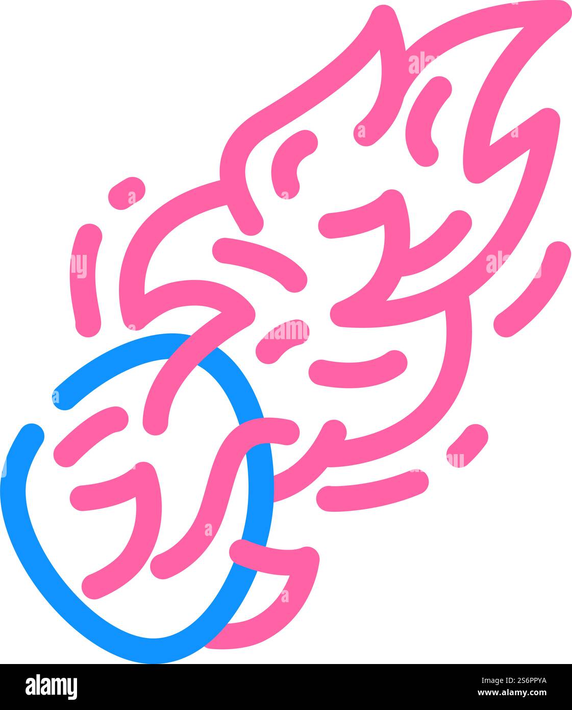 Vektor des Brennen der Farbe des Bolids. Bolid-Brandzeichen. Isolierte Symboldarstellung. Bolid brennende Farbe Symbol Vektor Illustration Stock Vektor