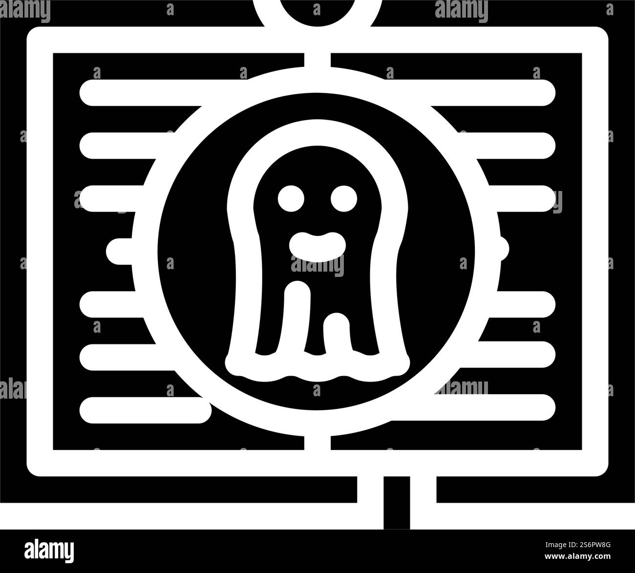 Paranormale Literatur-Glyphen-Iconvektor. Paranormales Literaturzeichen. Schwarze Abbildung des isolierten Kontursymbols. Paranormale Literatur-Glyphe-Symbol-Vektor-Illustration Stock Vektor