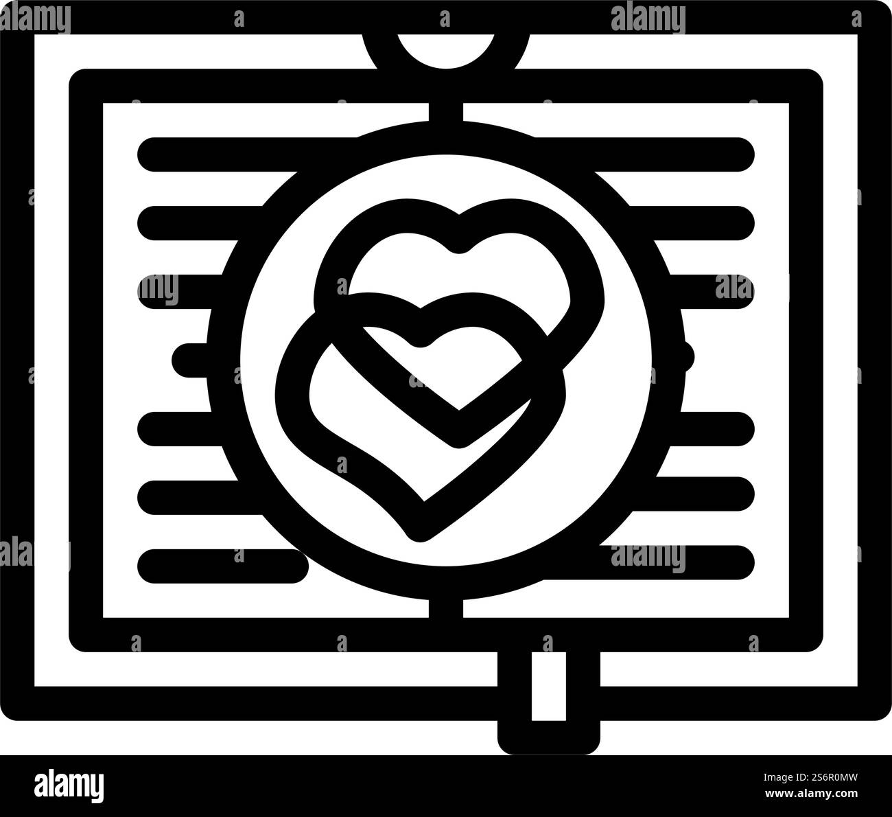 Romantische Literatur Linie Symbol Vektor. Romantisches Literaturschild. Schwarze Abbildung des isolierten Kontursymbols. Romantische Literatur Linie Symbol Vektor Illustration Stock Vektor