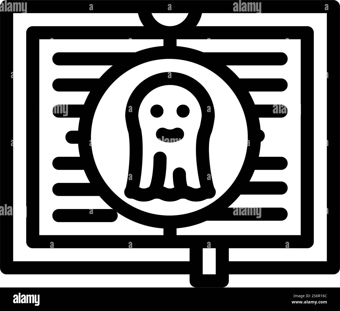 Paranormale Literaturlinien-Symbolvektor. Paranormales Literaturzeichen. Schwarze Abbildung des isolierten Kontursymbols. Paranormale Literaturlinien-Symbol-Vektorillustration Stock Vektor