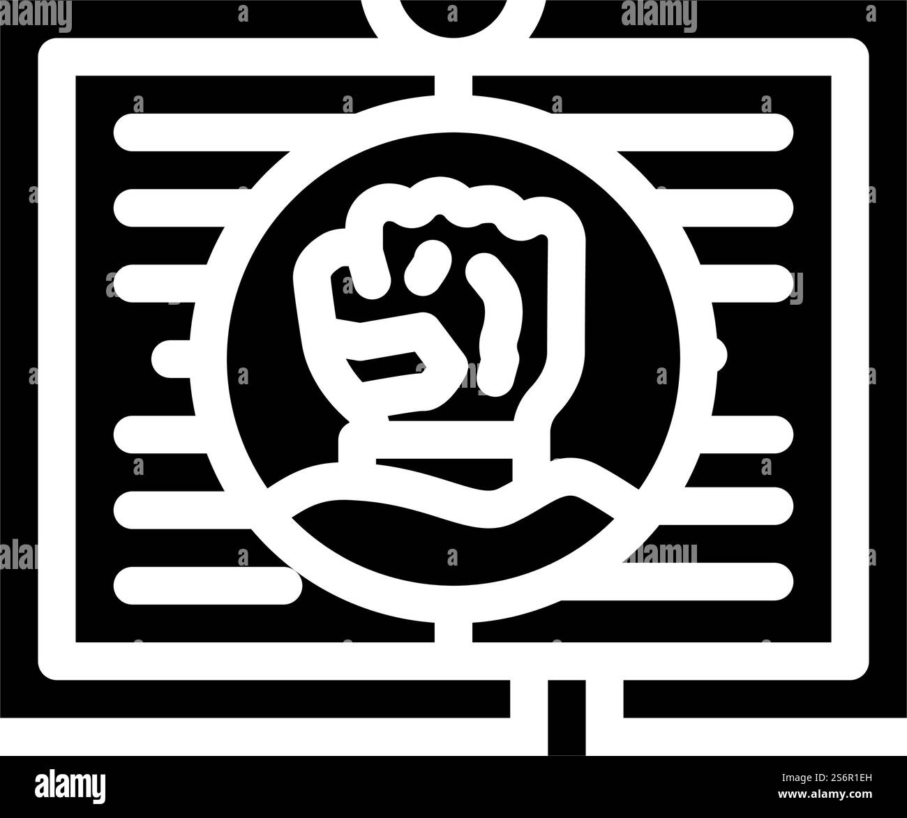 Horror Literatur Glyphe Symbol Vektor. Horror-Literaturschild. Schwarze Abbildung des isolierten Kontursymbols. Horror Literatur Glyphe Symbol Vektor Illustration Stock Vektor