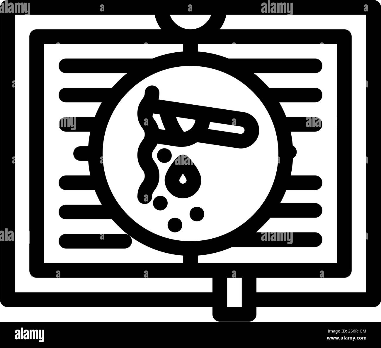 Spannende Thriller Literaturlinie Icon Vektor. Spannendes Thriller-Literaturschild. Schwarze Abbildung des isolierten Kontursymbols. Spannende Thriller Literaturlinie Icon Illustration Stock Vektor