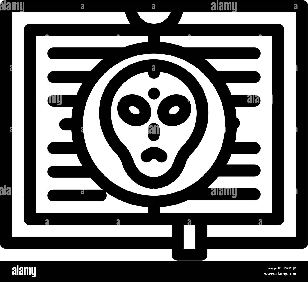 Spekulative Fiktion Literaturlinie Icon Vektor. Spekulatives Literaturzeichen. Schwarze Abbildung des isolierten Kontursymbols. Spekulative Fiktion Literatur Linie Symbol Vektor Illustration Stock Vektor