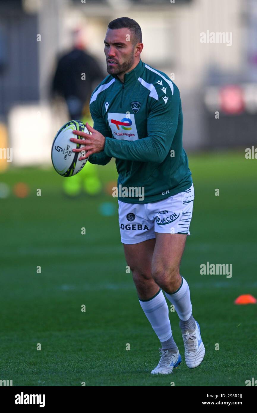 EPCR Challenge Cup Rodney Parade, Wales 01/2025 Dragons RFC gegen Pau Stockfoto