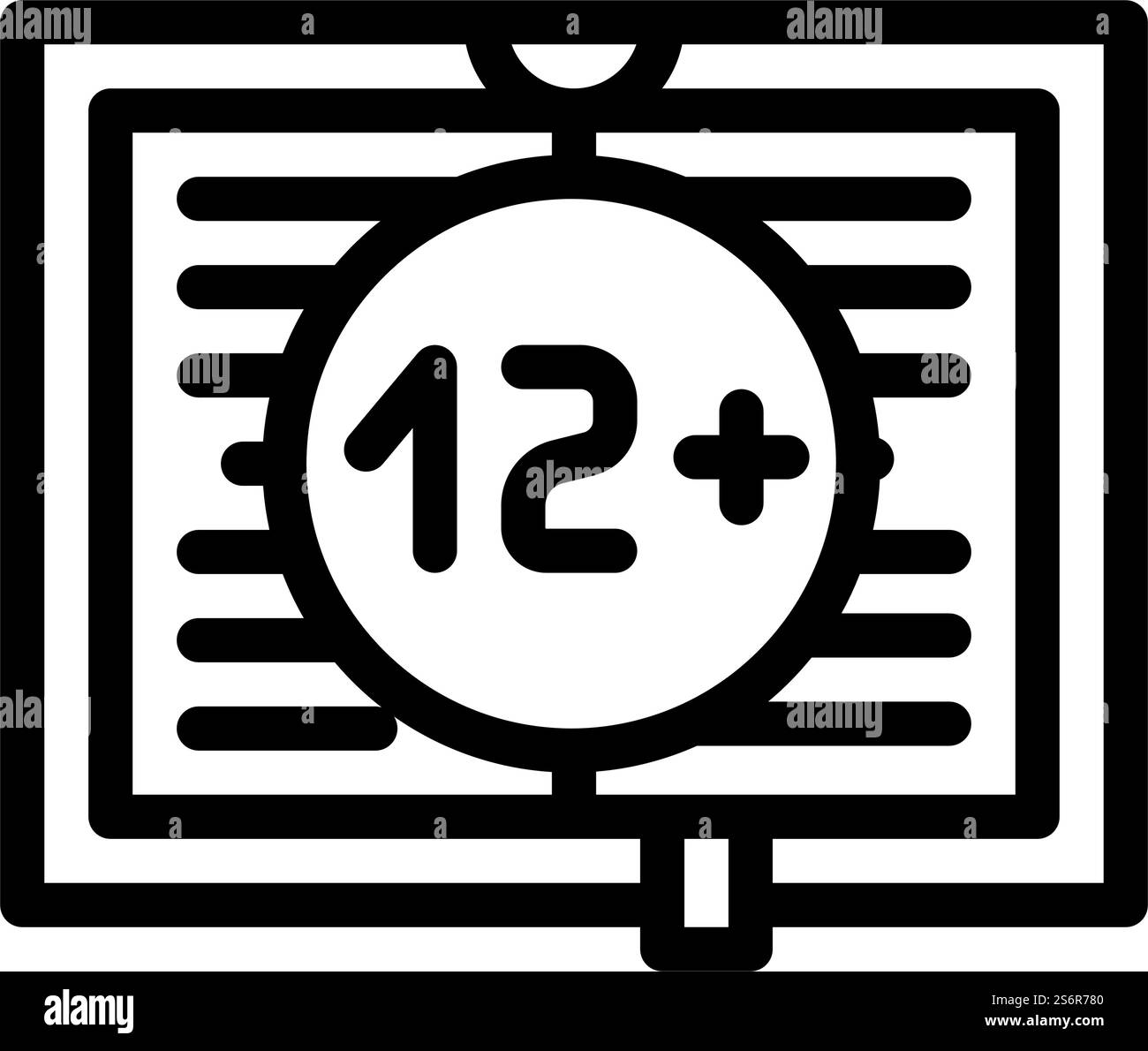 Liniensymbolvektor für die Literatur junger Erwachsener. Literaturzeichen junger Erwachsener. Schwarze Abbildung des isolierten Kontursymbols. Junge Erwachsene Literatur Linie Symbol Vektor Illustration Stock Vektor