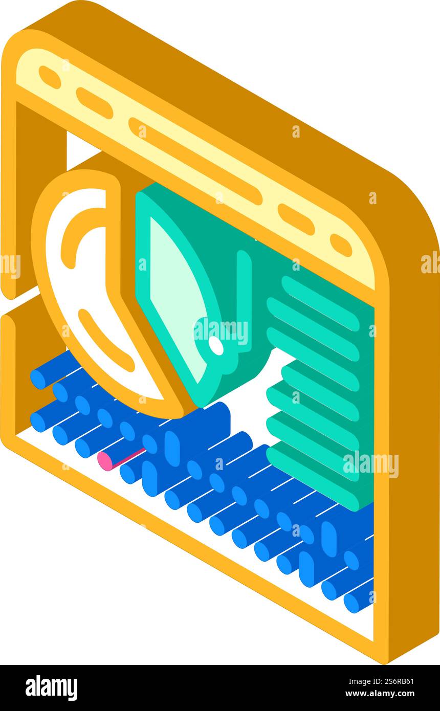 Kalender mit Bericht über ausgeführte Arbeit isometrischer Symbolvektor. Kalender mit Bericht über ausgeführte Arbeit - Zeichen. Isolierte Symboldarstellung. Kalender mit Bericht über die geleistete Arbeit isometrische Symbolvektorillustration Stock Vektor