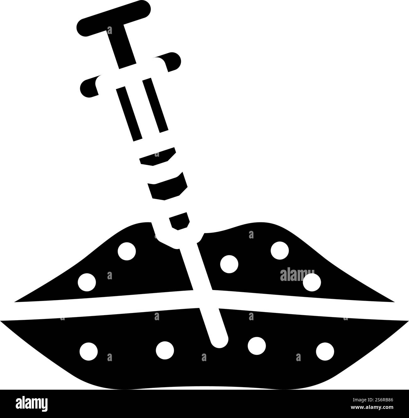 Lippenvergrößerung Glyphen-Symbol-Vektor. Lippenvergrößerungszeichen. Schwarze Abbildung des isolierten Kontursymbols. Lippenvergrößerung Glyphe Symbol Vektor Illustration Stock Vektor