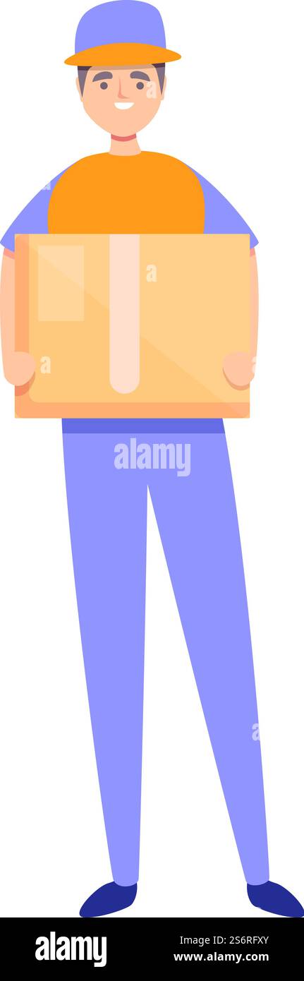 Kurierbox Symbol Cartoon Vektor. Lieferservice. Pakettransport. Kurierbox Symbol Cartoon Vektor. Lieferservice Stock Vektor