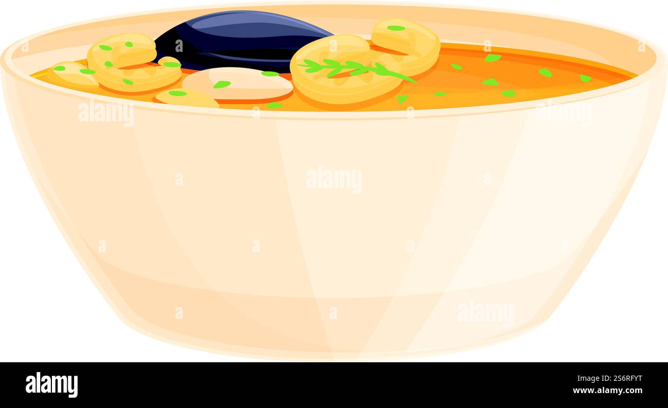 Meeresfrüchte Suppe Icon Cartoon Vektor. Garnelen mit Meeresfrüchten. Geschirrsuppe. Meeresfrüchte Suppe Icon Cartoon Vektor. Garnelen mit Meeresfrüchten Stock Vektor