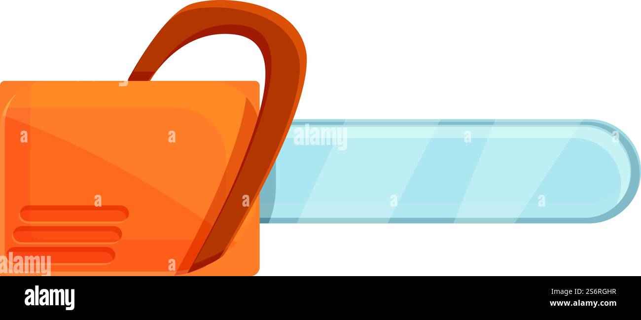 Baum Kettensäge Symbol Cartoon Vektor. Gartenpflege. Arbeiter. Baum Kettensäge Symbol Cartoon Vektor. Gartenpflege Stock Vektor