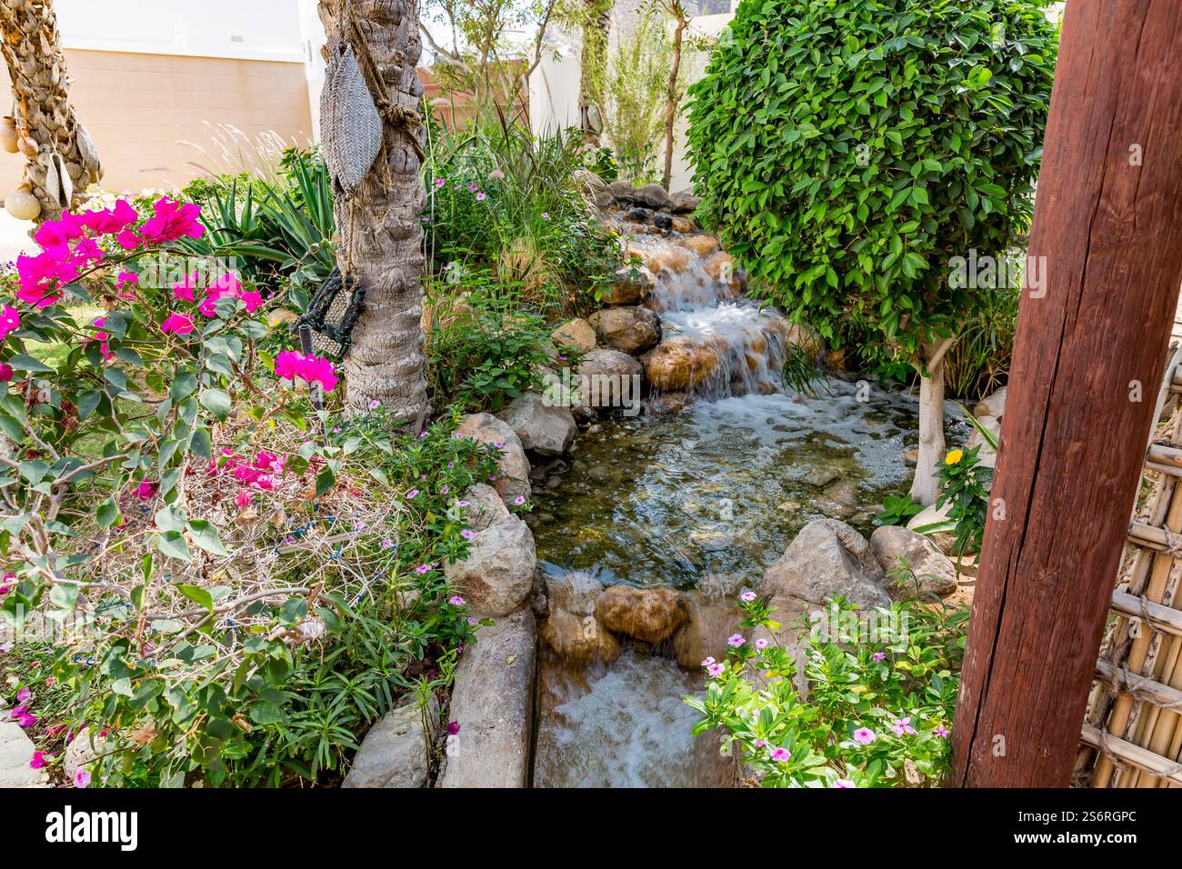 Garten, Bait al Zubair, Museum, ehemaliges Herrenhaus der Familie Zubair, Muscat, Muscat, Oman, Arabische Halbinsel, Naher Osten, Asien Stockfoto