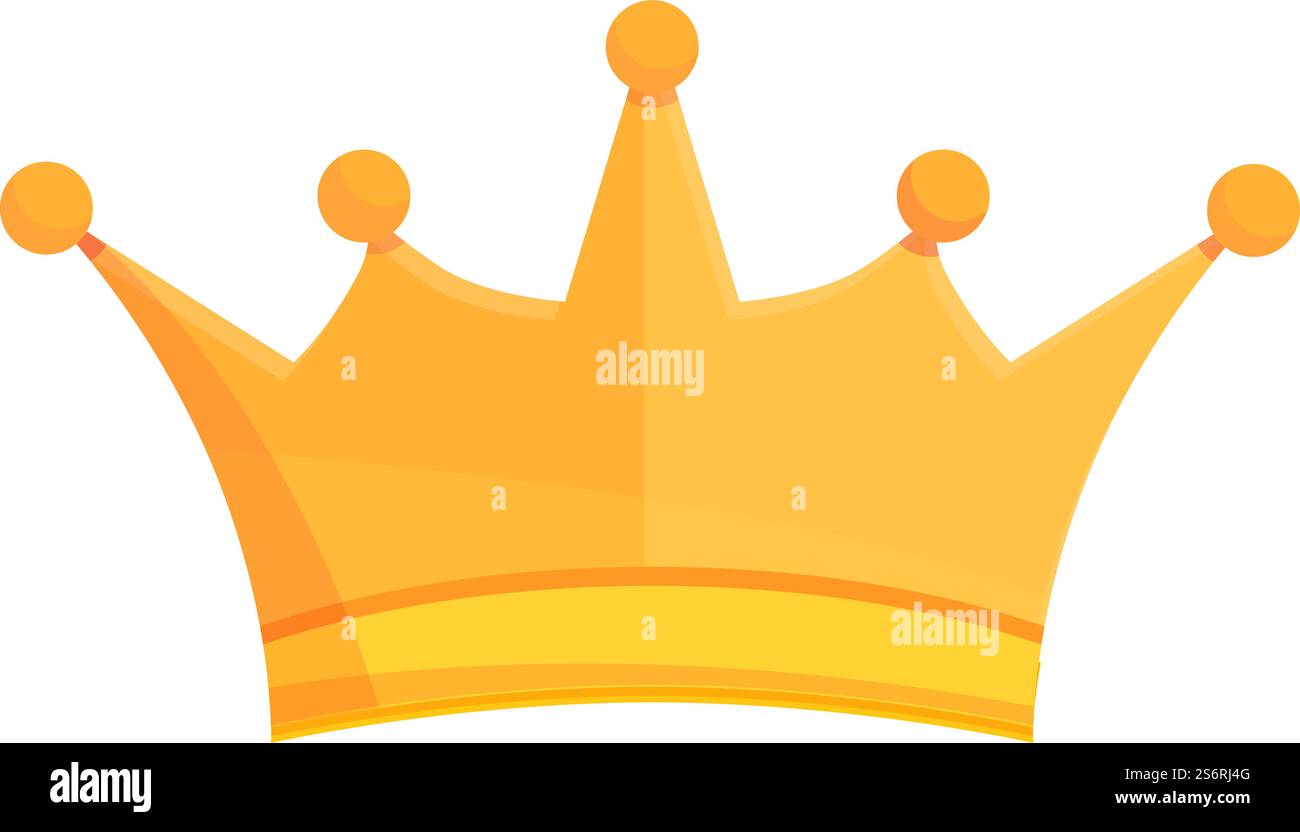 King Crown Icon Cartoon Vektor. Goldene Königskrone. Mittelalterliche Königin. King Crown Icon Cartoon Vektor. Goldene Königskrone Stock Vektor