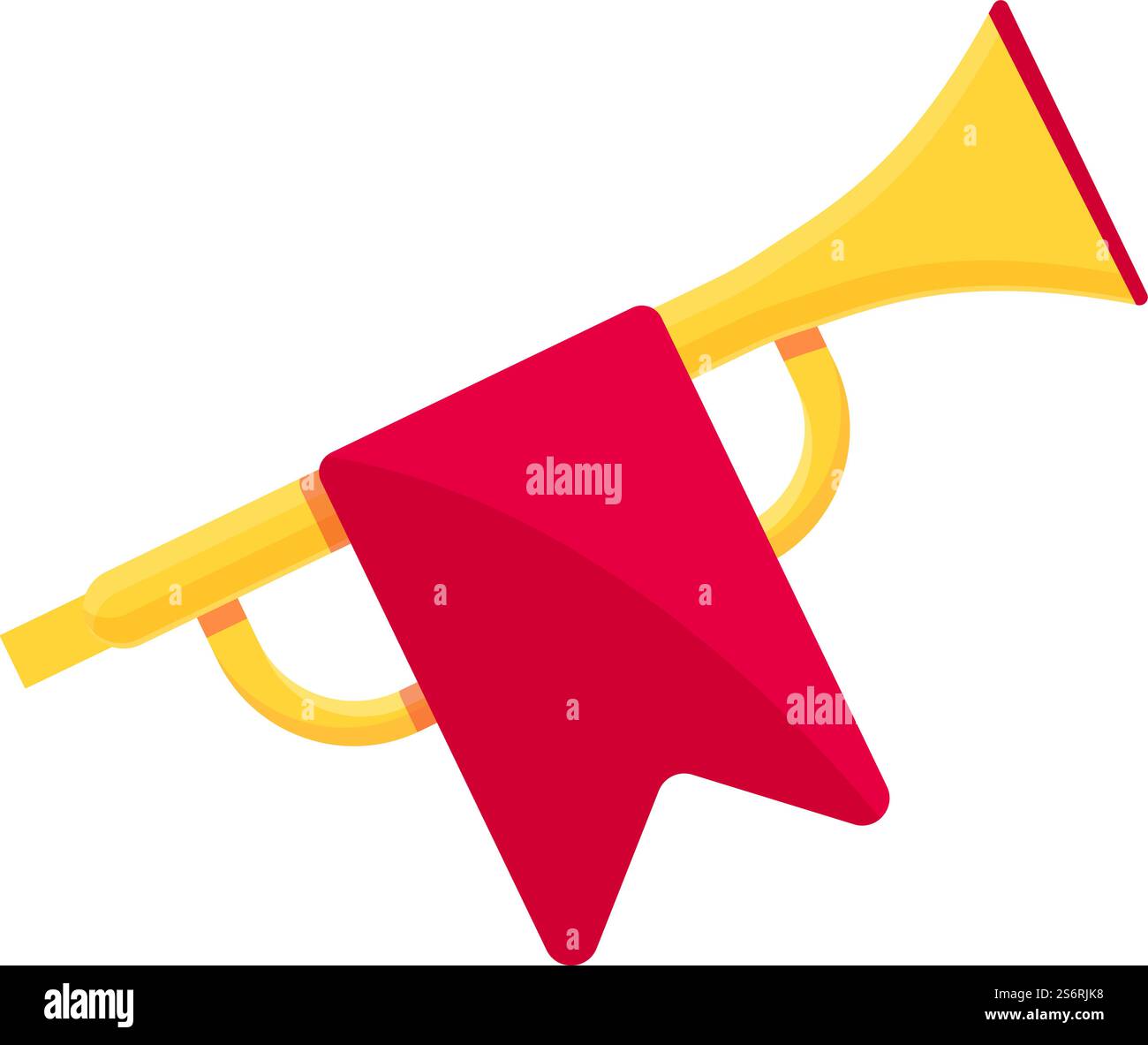 Goldene Trompete Icon Cartoon Vektor. Musikinstrument des Königs. Goldene Trompete. Goldene Trompete Icon Cartoon Vektor. Musikinstrument des Königs Stock Vektor