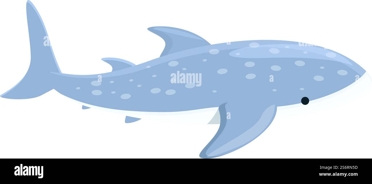 Fisch Walhai Symbol Cartoon Vektor. Meerestier. Unterwasserarten. Fisch Walhai Symbol Cartoon Vektor. Meerestier Stock Vektor