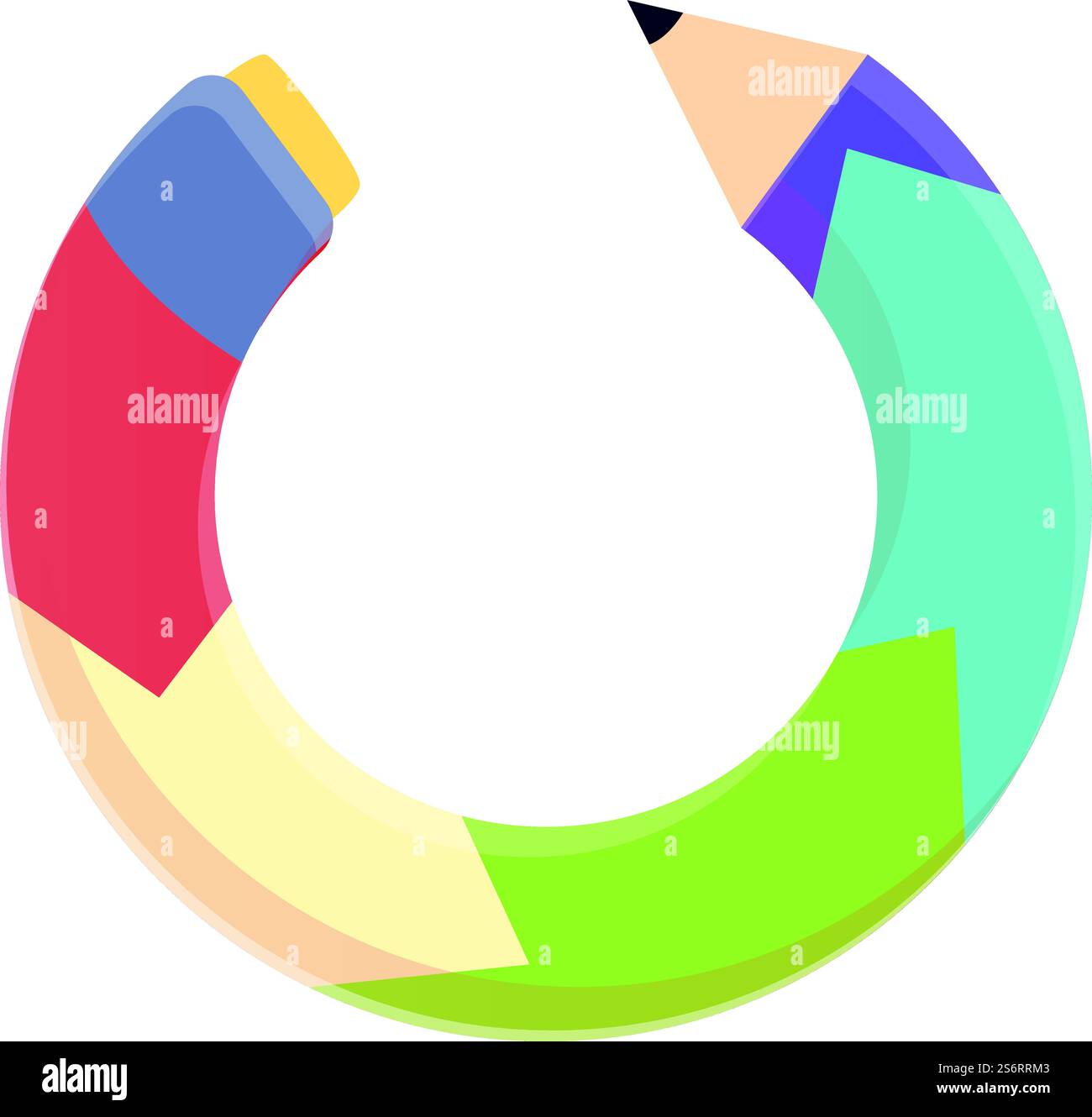 Runder Bleistift Icon Cartoon Vektor. Kreatives Schreiben. Gute Bildung. Runder Bleistift Icon Cartoon Vektor. Kreatives Schreiben Stock Vektor