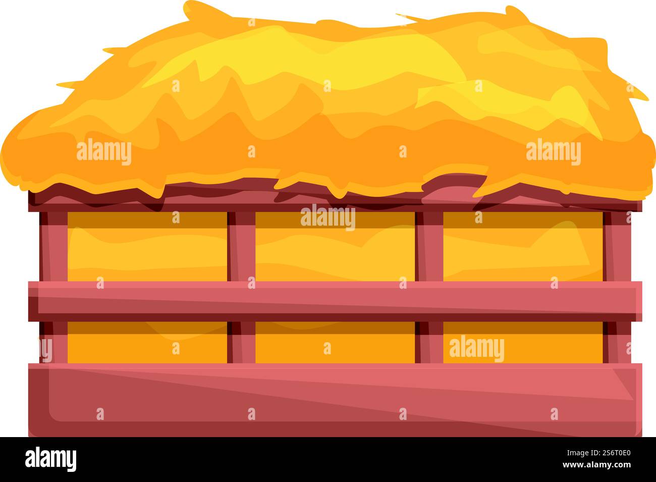 Landwirtschaft Heuballen Symbol Cartoon Vektor. Stroh im Betrieb. Weizenhaufen. Landwirtschaft Heuballen Symbol Cartoon Vektor. Stroh im Betrieb Stock Vektor
